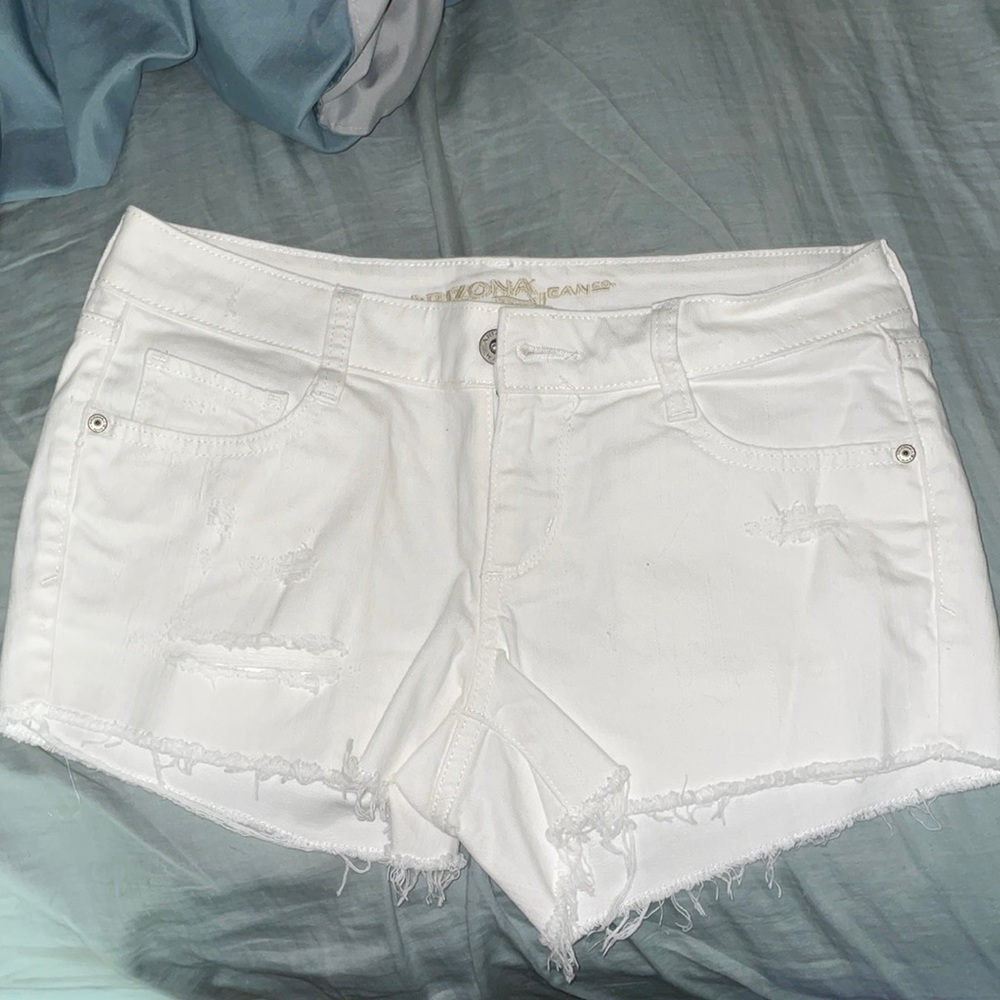 White Cut Off Jean Shorts